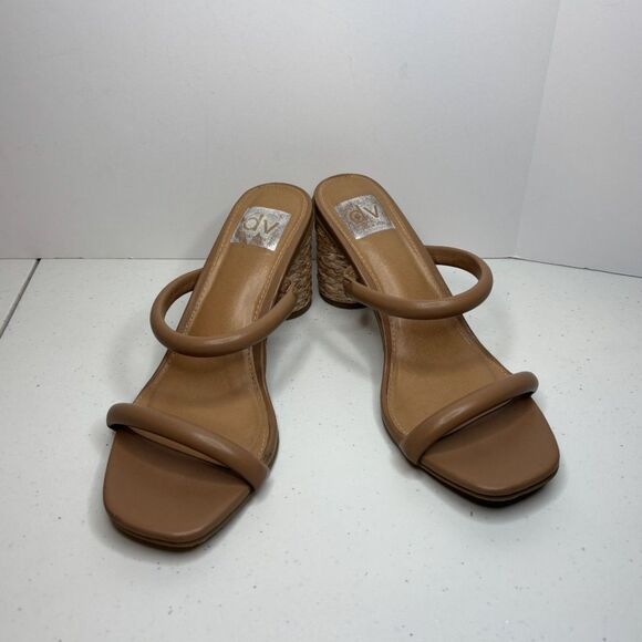 Dolce Vita Merrick Tan Vegan Leather Block Heel Platforms Womens Espadrille - Picture 3 of 9